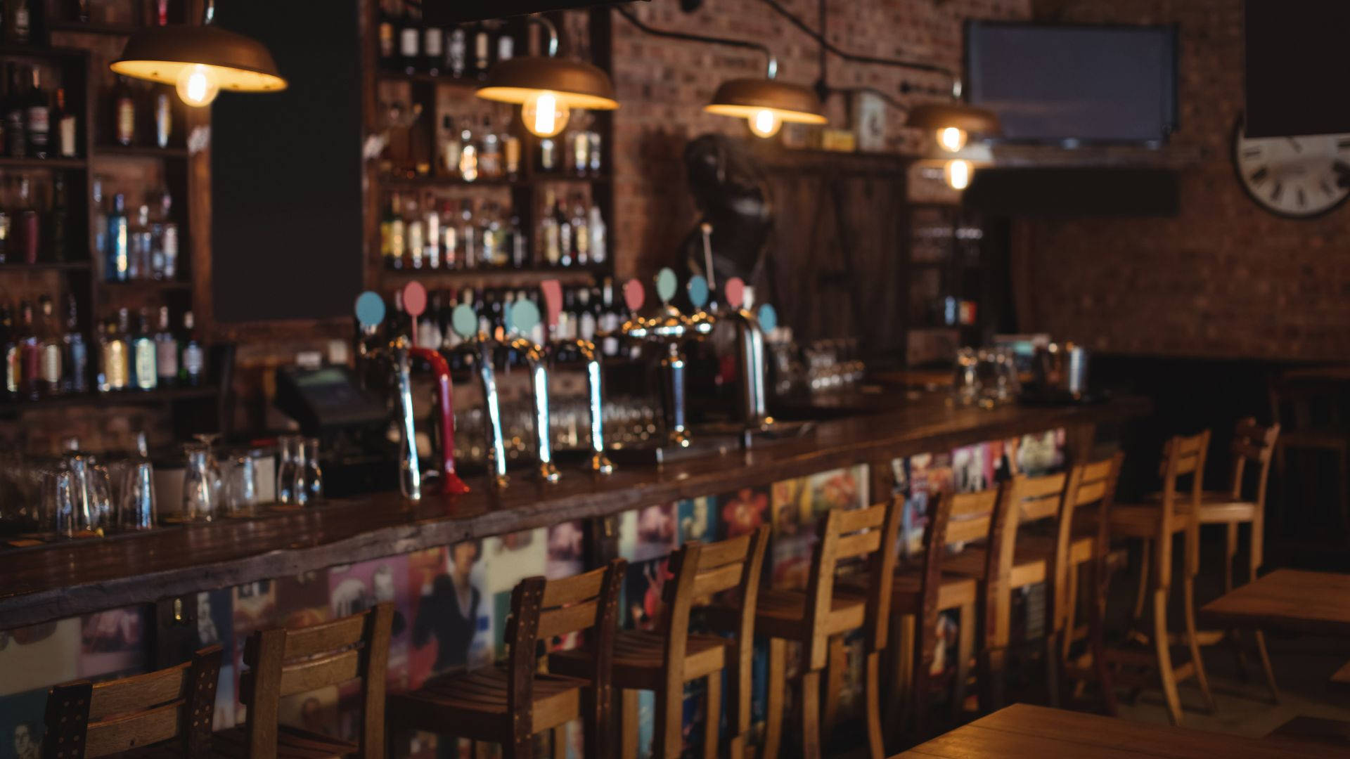 Pub Dim Lights Interior Photography Background