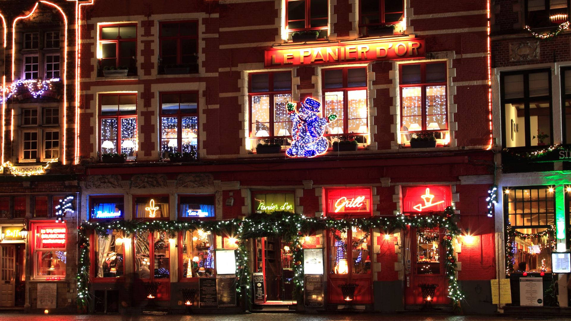 Pub Holiday Season Exterior Photography Background