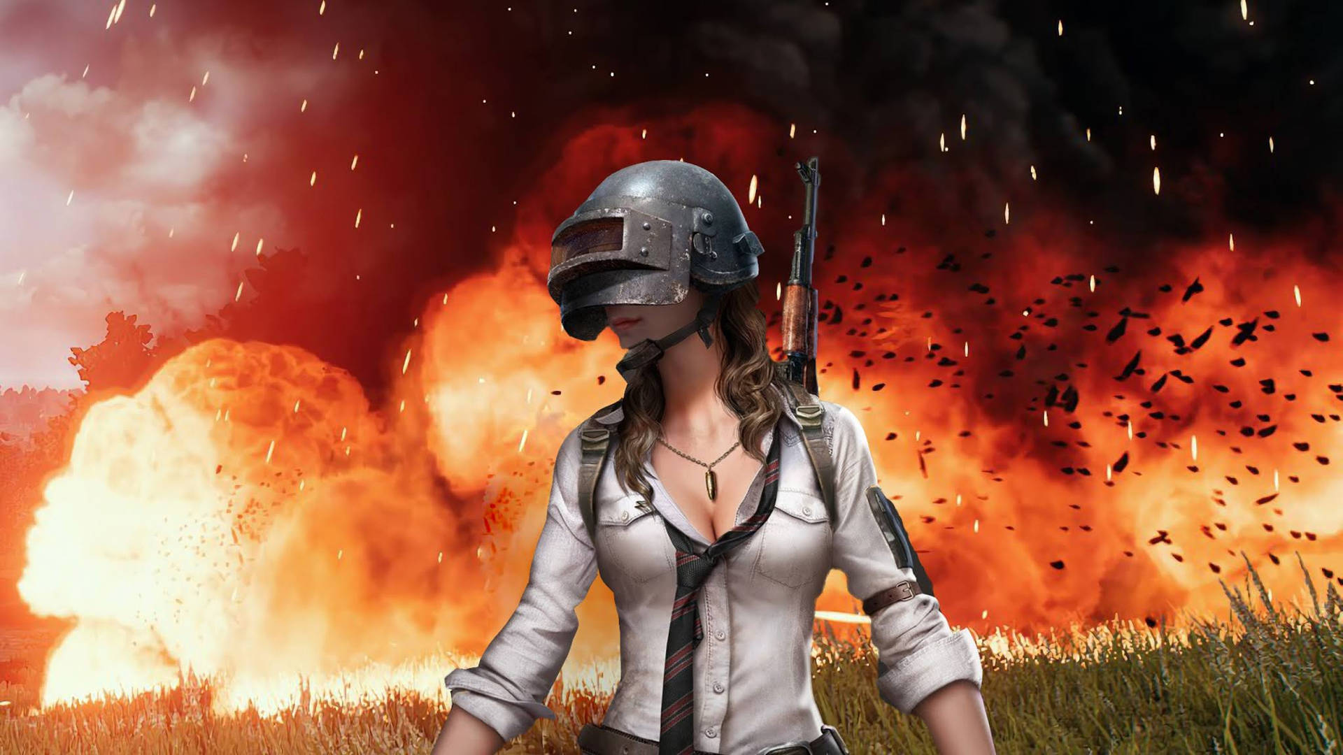 Pubg 2020 Helmeted Woman Background