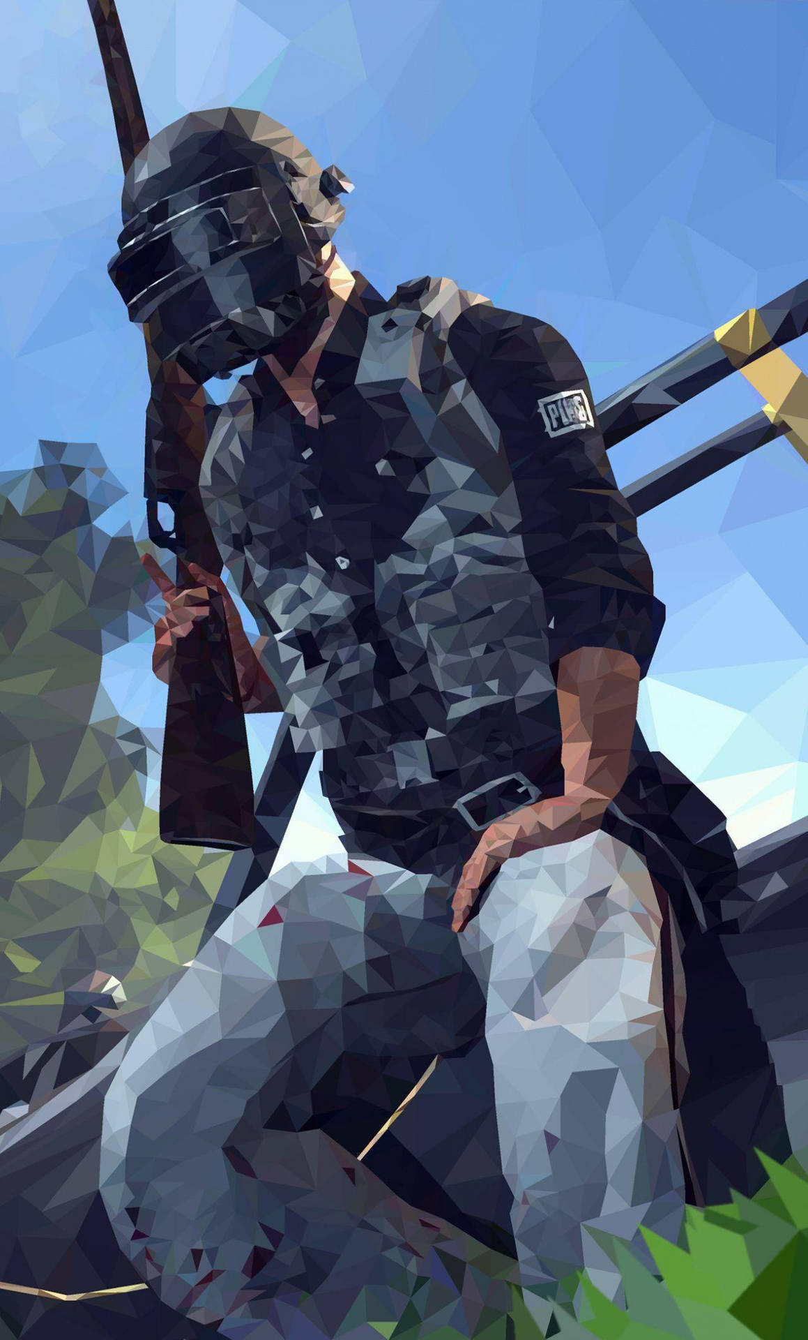 Pubg 2020 Low Poly Helmet Guy Background