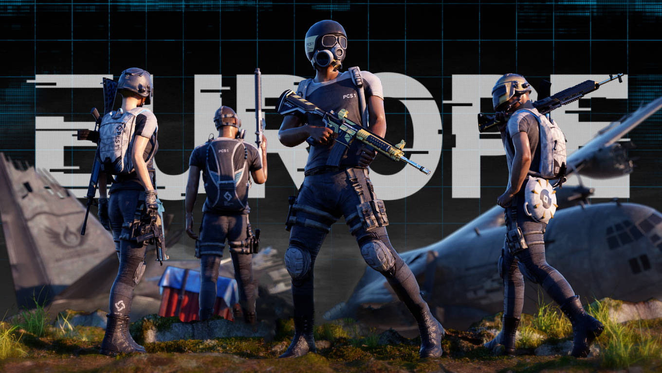 Pubg Europe Team Ready To Fight 1366x768 Background