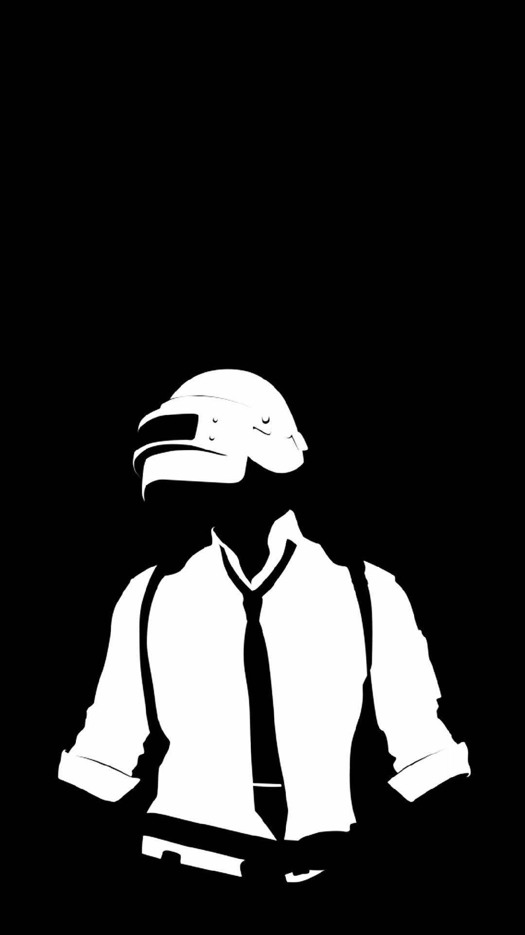 Pubg Hd Black And White Helmet Character Background