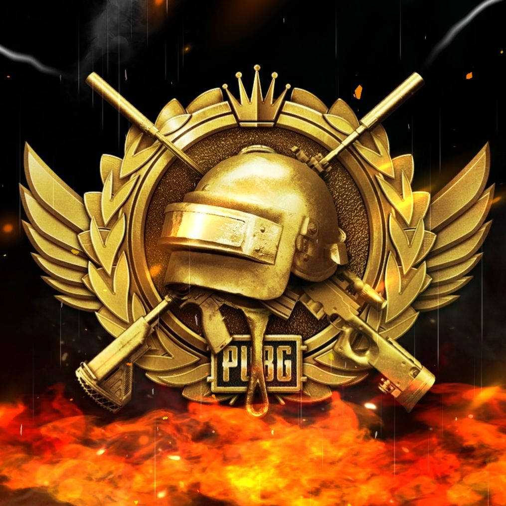 Pubg Hd Gold Helmet Logo In Flames