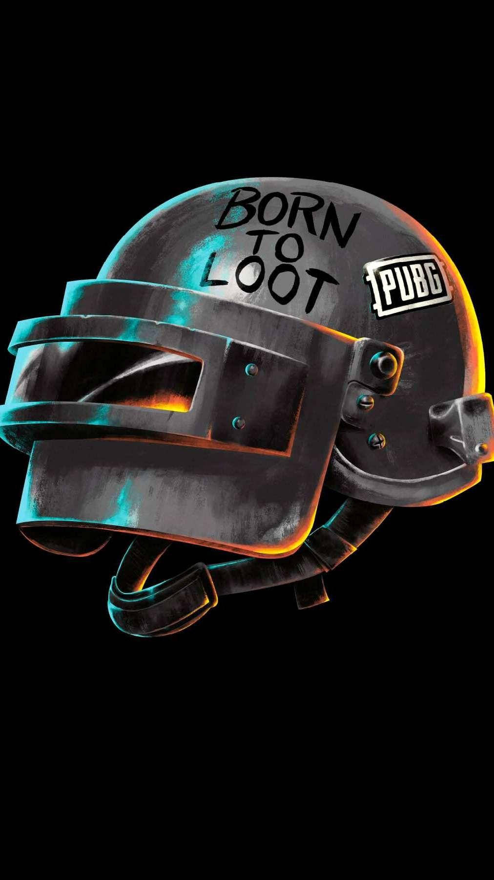 Pubg Lover Born To Loot Helmet Background