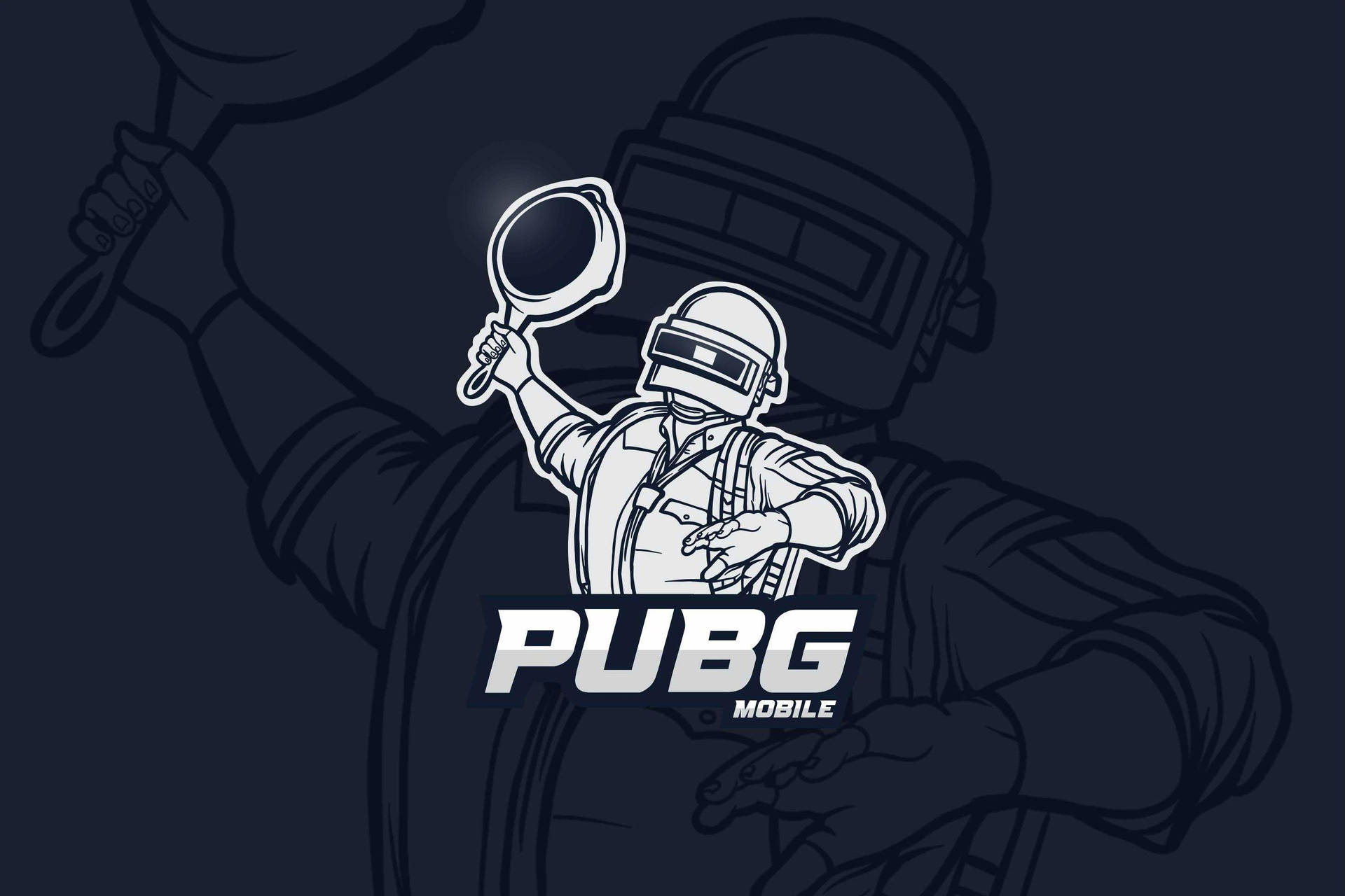Pubg Mobile Hd Helmet Charcter With Pan Doodle Background