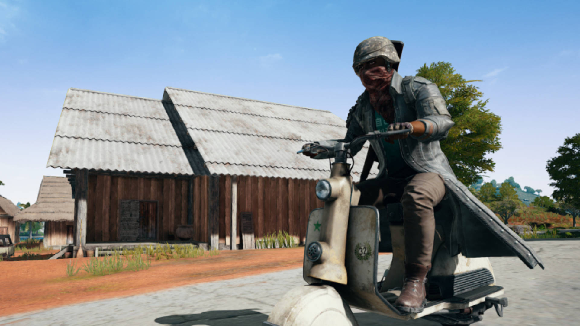 Pubg Season 3 Player Riding The Scooter Background