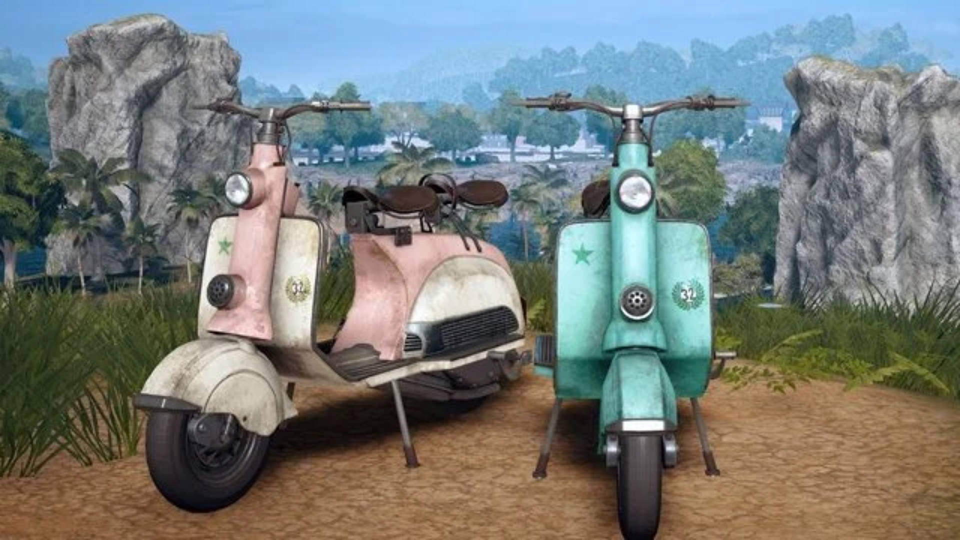 Pubg Season 3 Two Seater Scooter From Sanhok Background