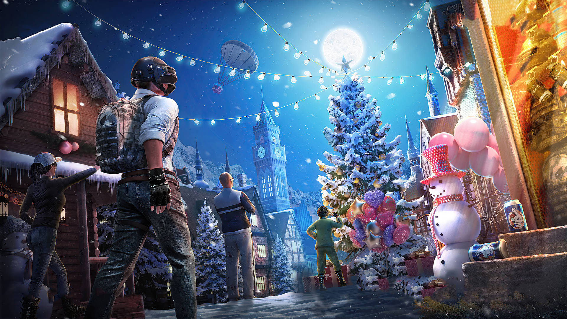 Pubg Squad Christmas Frost Festival Background