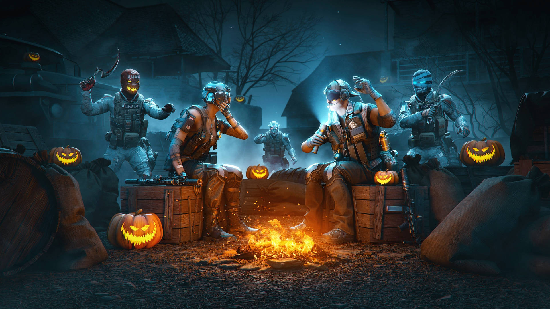 Pubg Squad Halloweek Bonfire Background