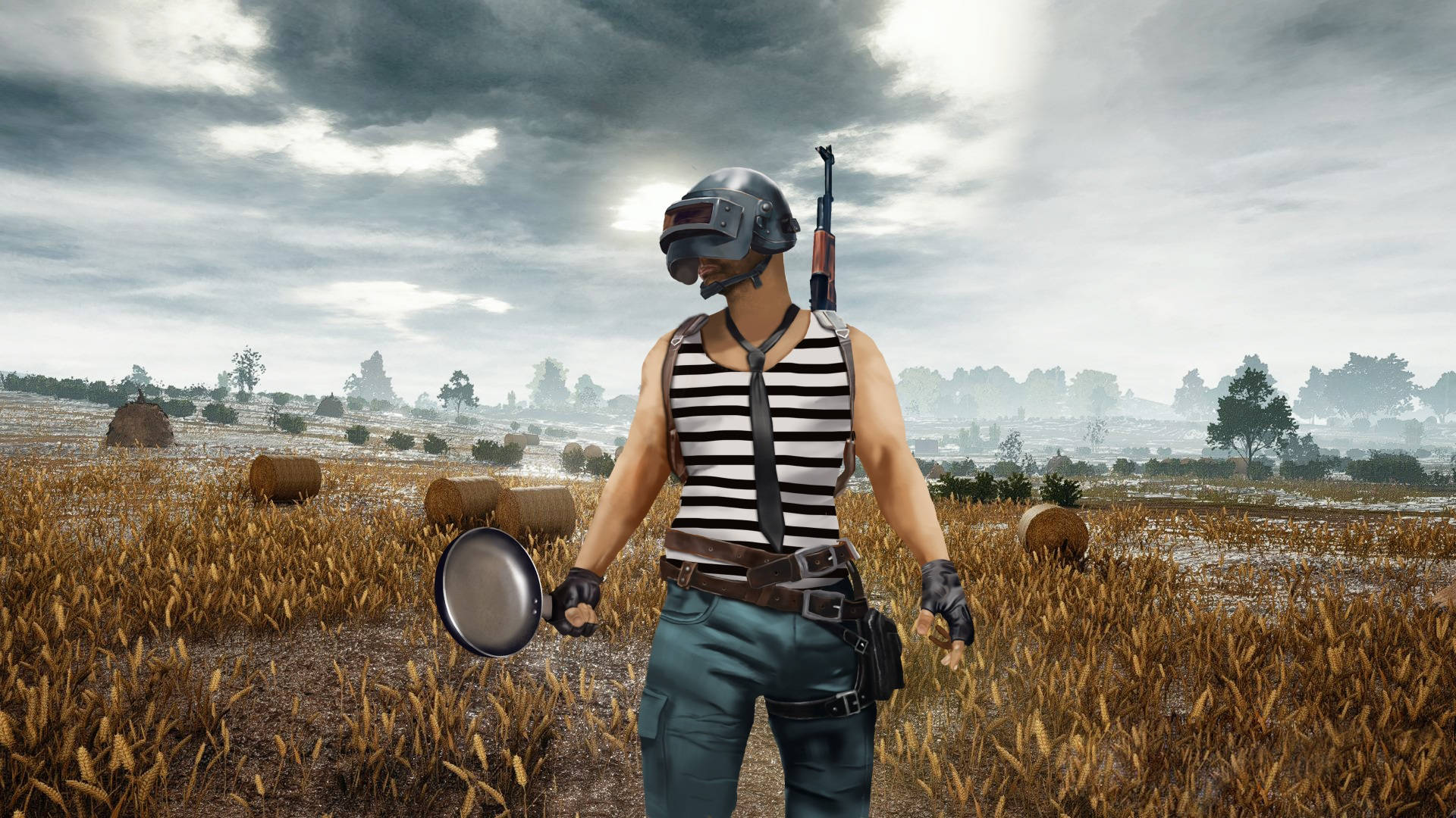 Pubg Thumbnail Guy Armed With Pan Background