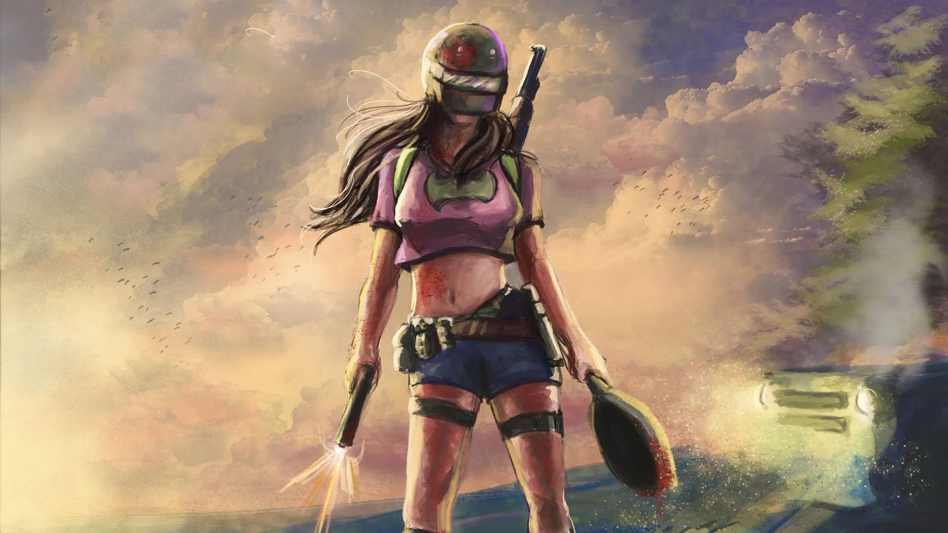 Pubg Woman Beautiful Artwork Background