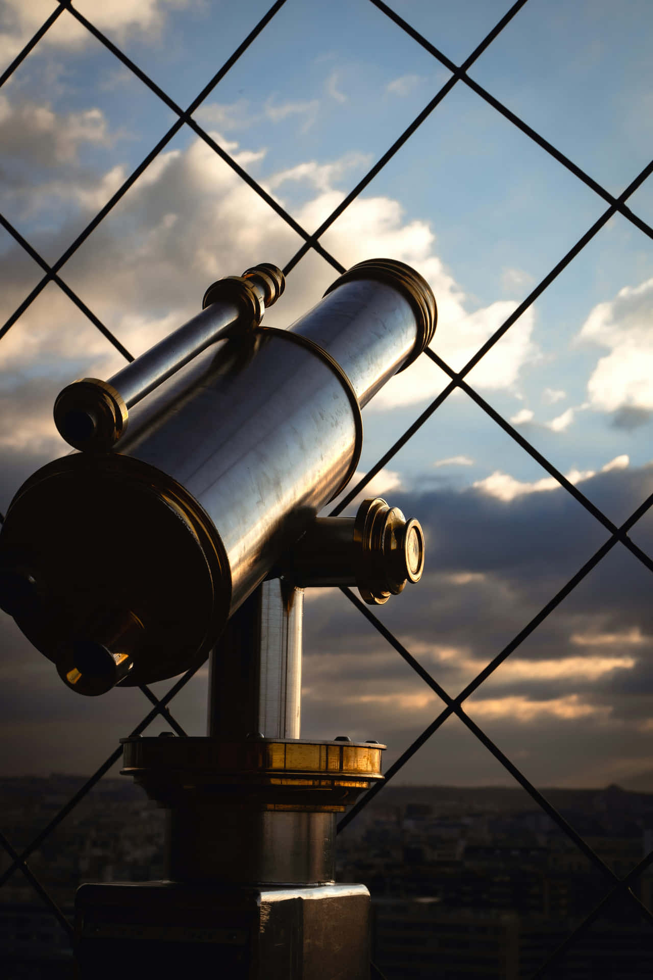 Public Viewing Telescope Sunset Background