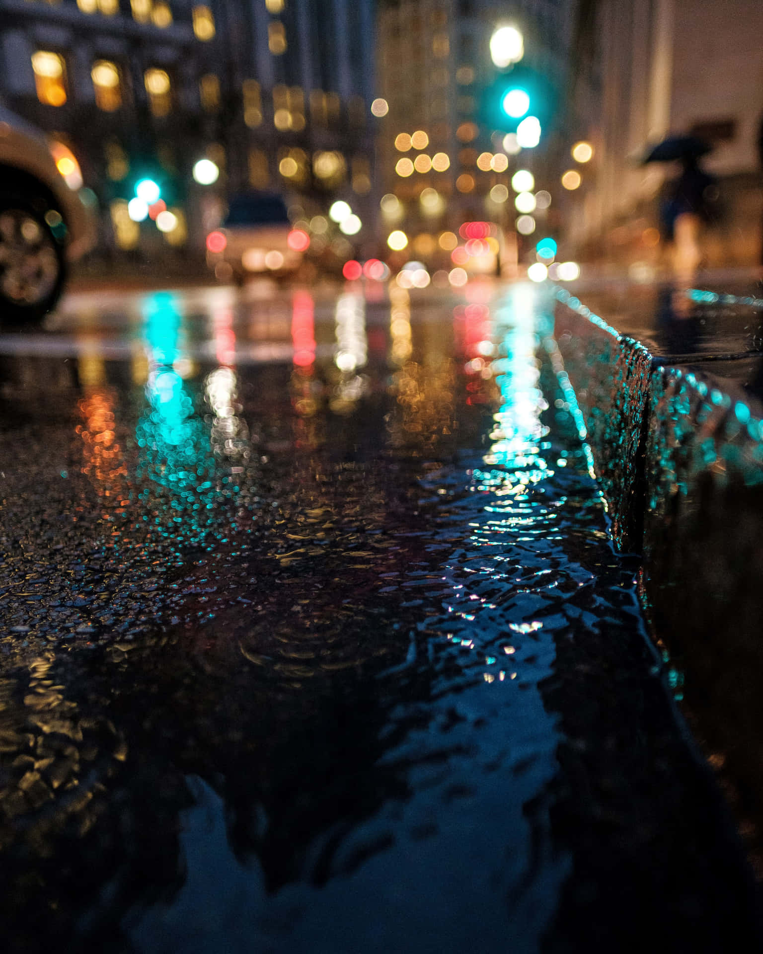Puddle Rain 4k