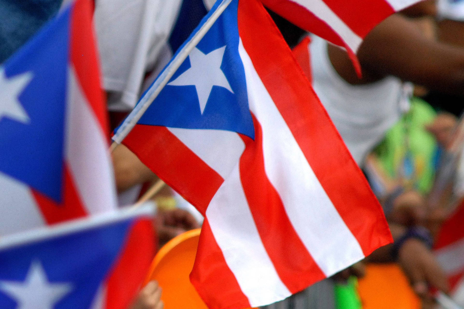 Puerto Rican Flag On Stick