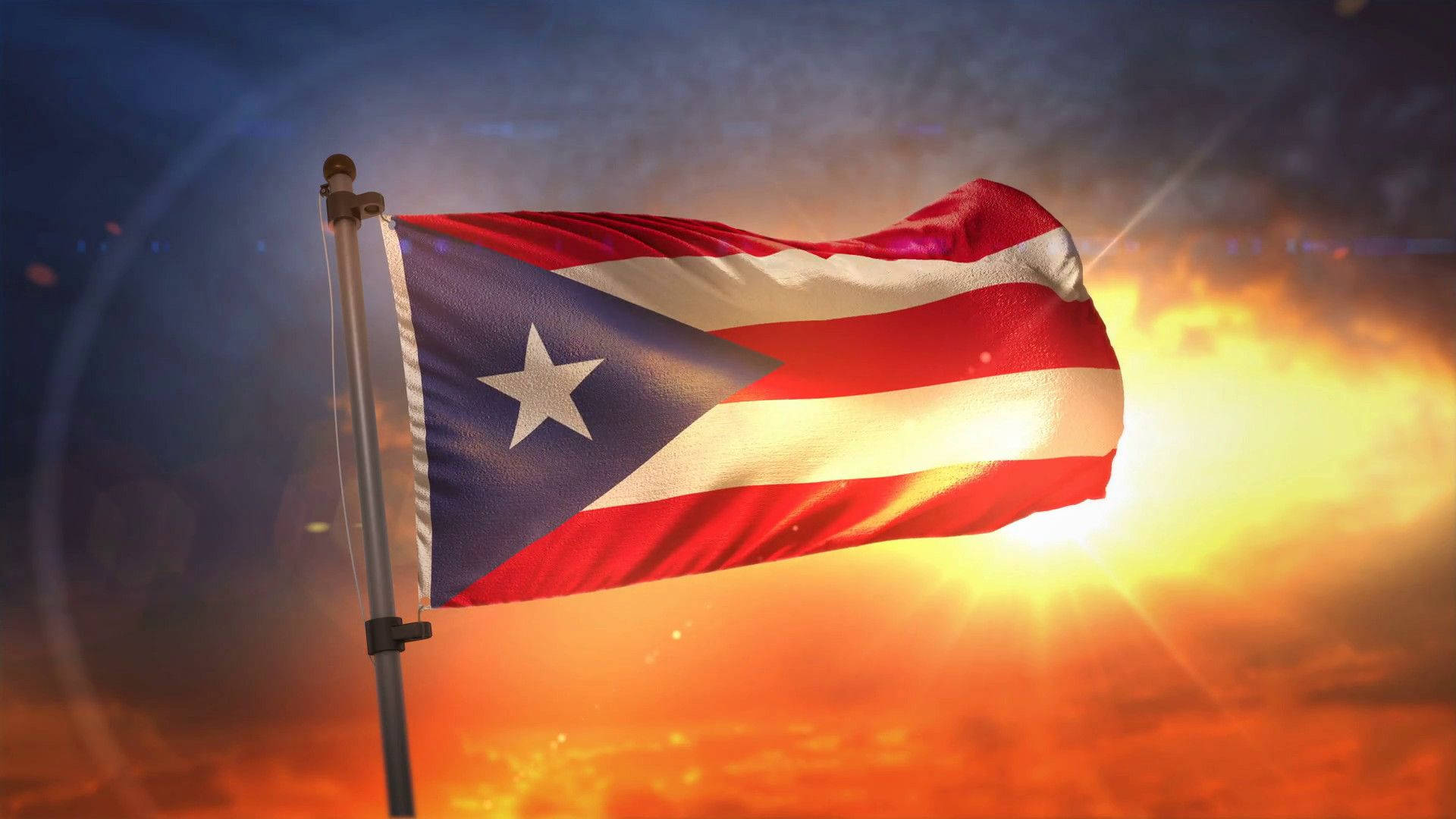 Puerto Rican Flag Sun Shine