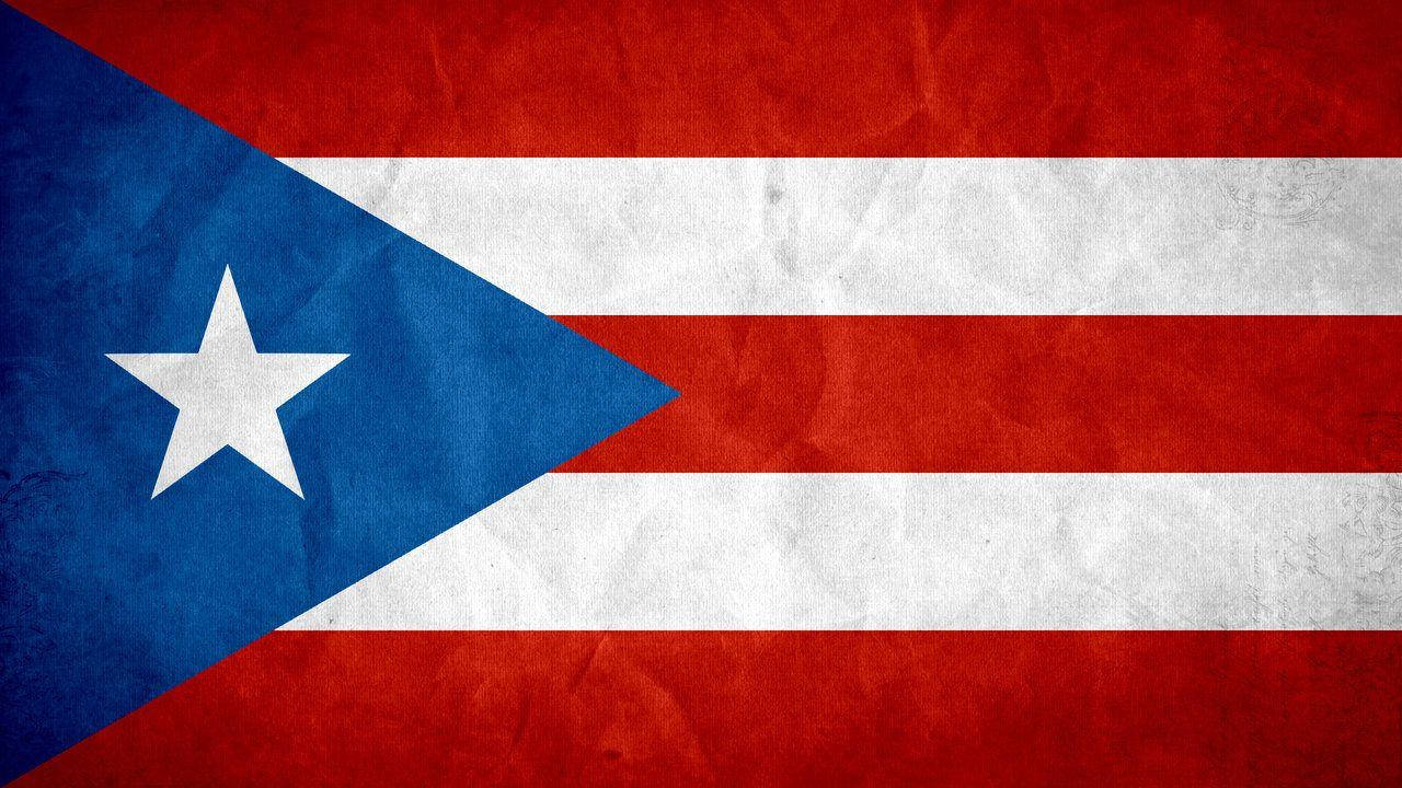 Puerto Rican Flag With Creases Background