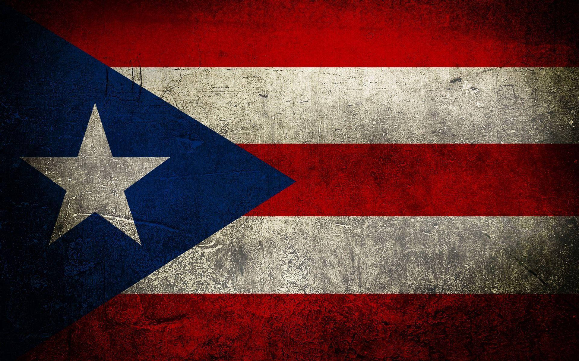 Puerto Rican Flag With Stains