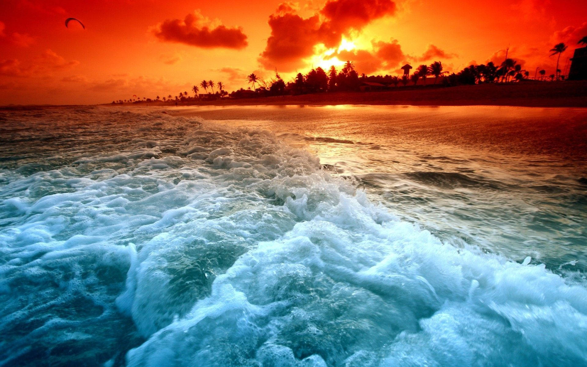 Puerto Rico Beach Waves Background