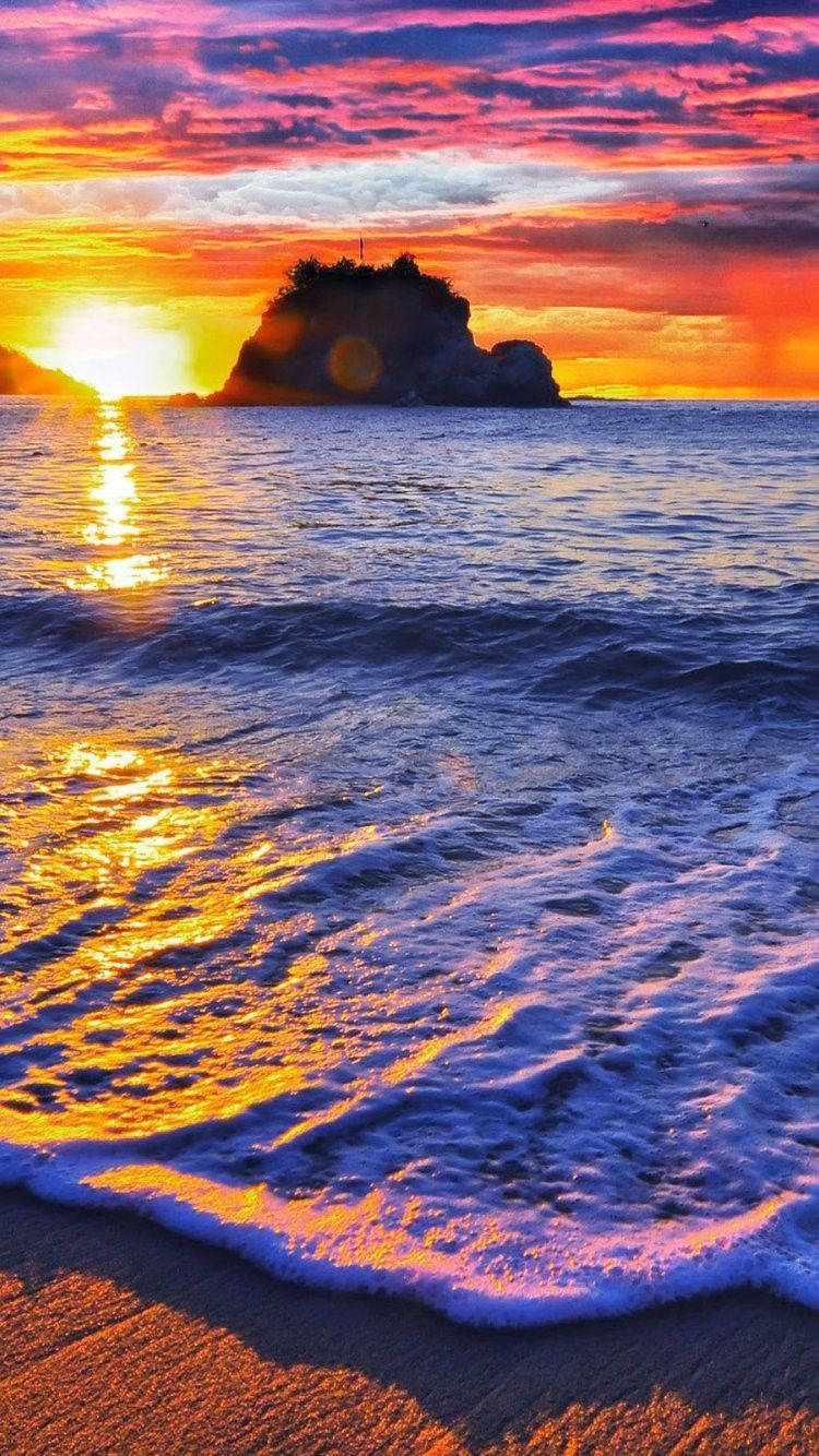 Puerto Rico Huatulco Beach Sunset Background