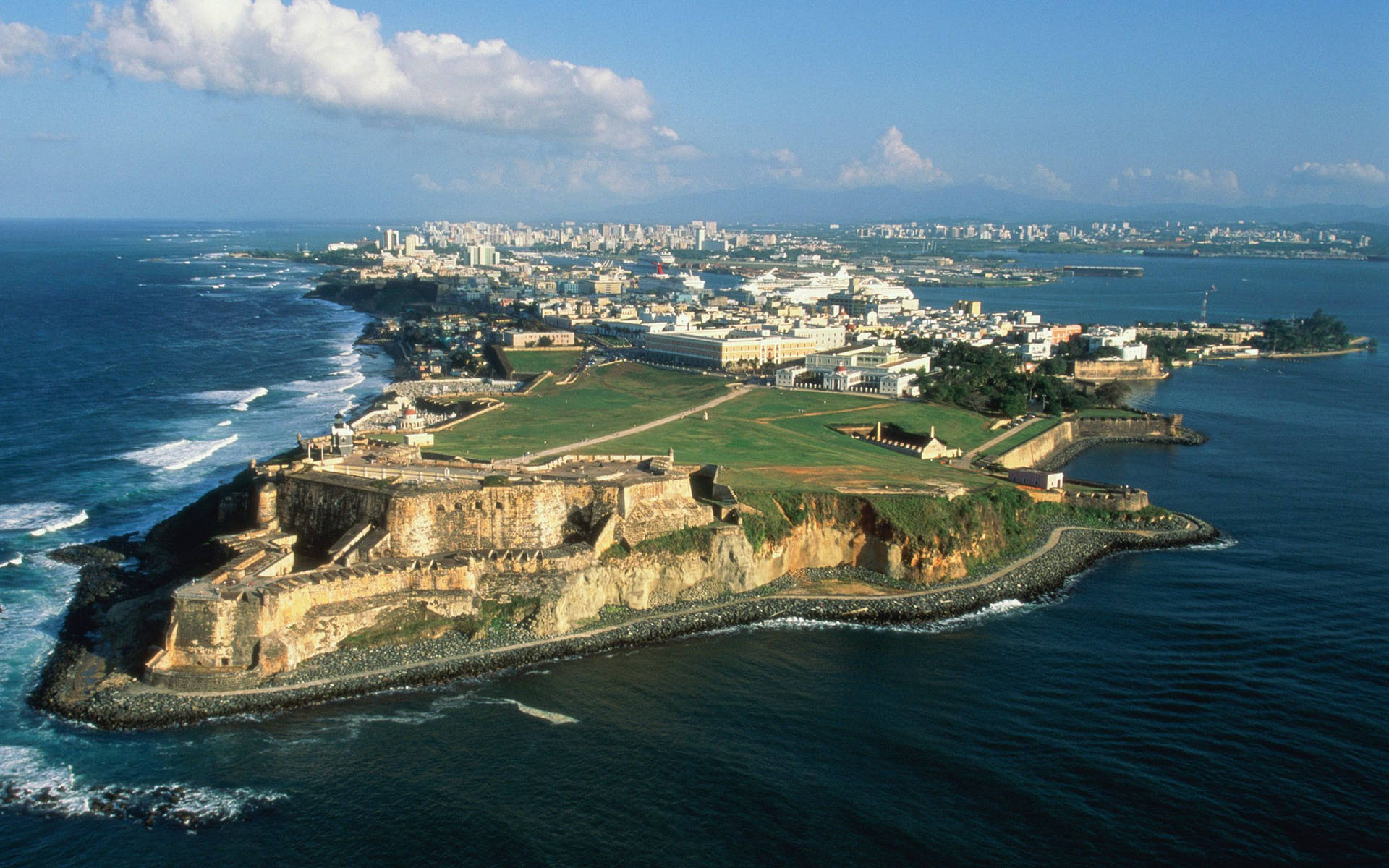 Puerto Rico Island Aerial View Background