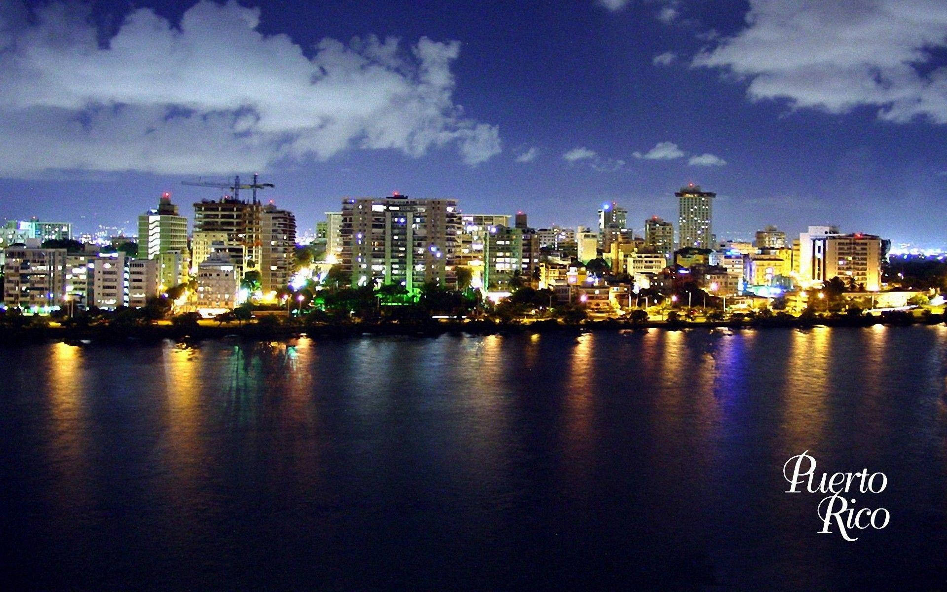 Puerto Rico Night City Life Background