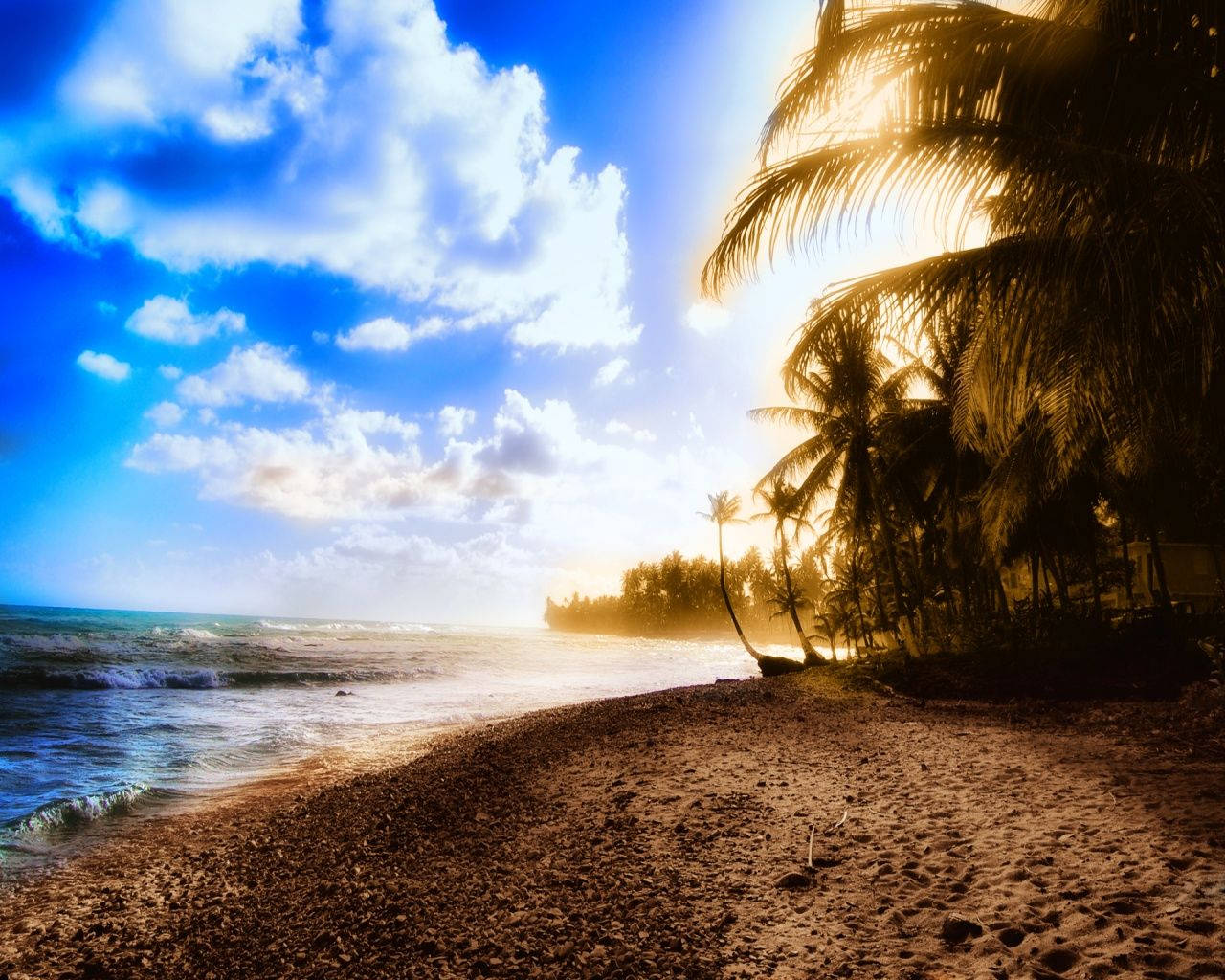 Puerto Rico Sepia Scenic View Background