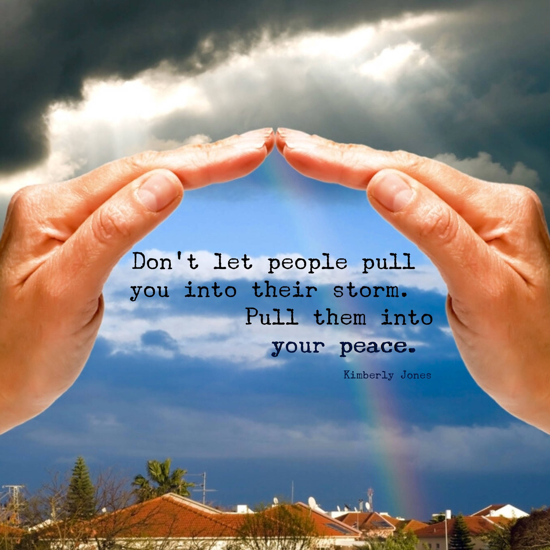 Pull Into Peace Quote Background