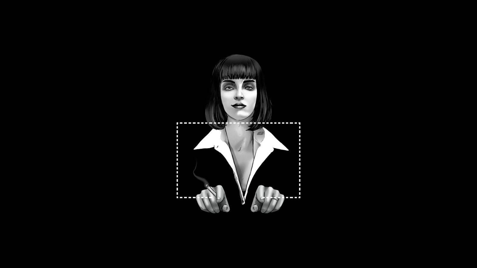 Pulp Fiction Black And White Mia Wallace Background