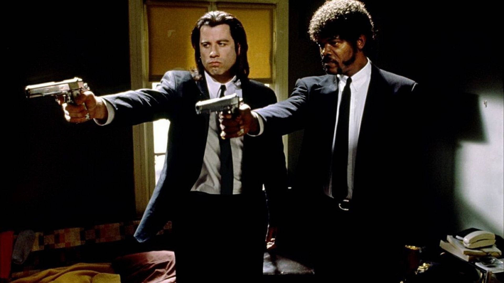 Pulp Fiction Hitmen John Travolta Samuel L. Jackson Background