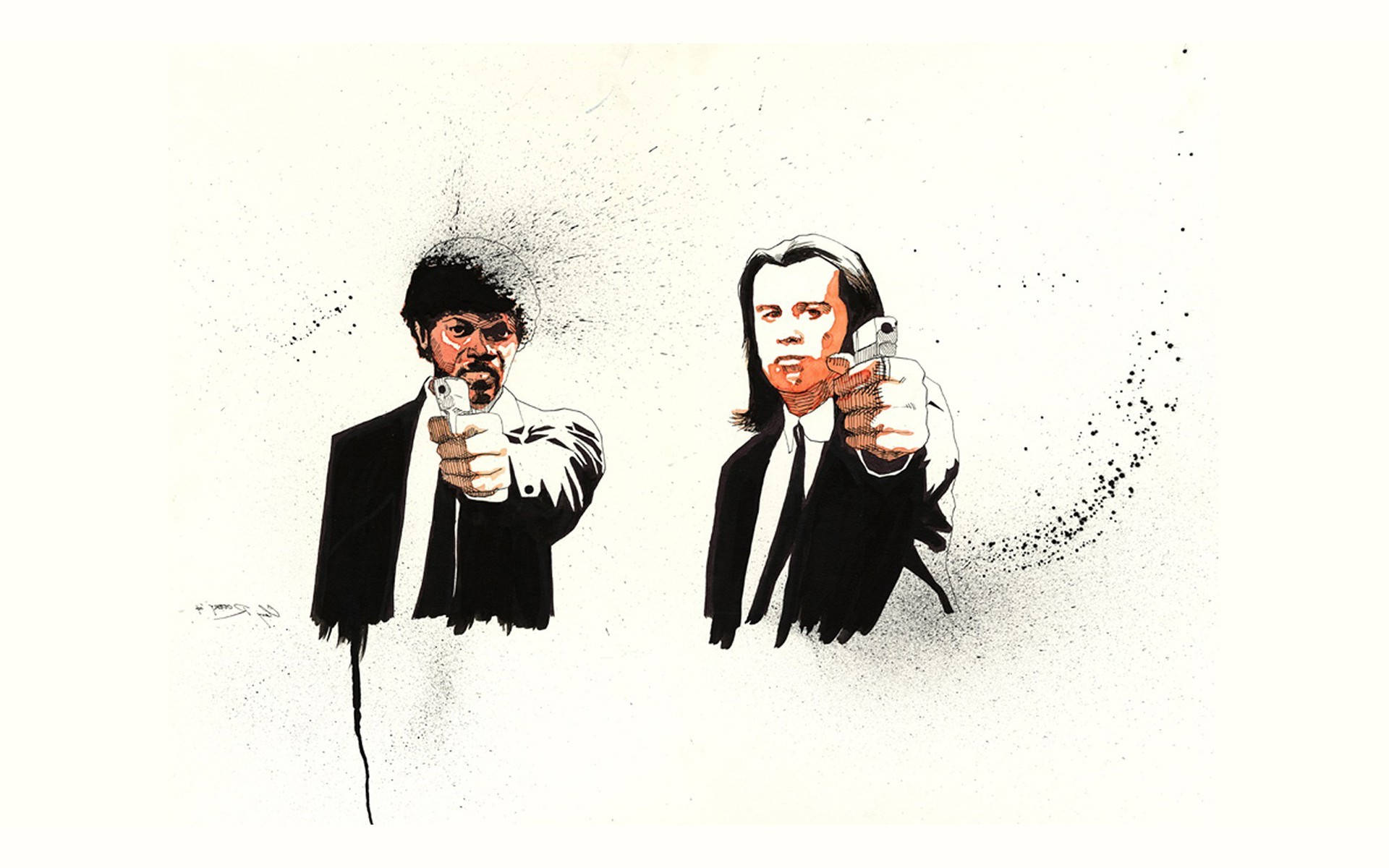 Pulp Fiction Vincent Vega Jules Winnfield Fan Art Background