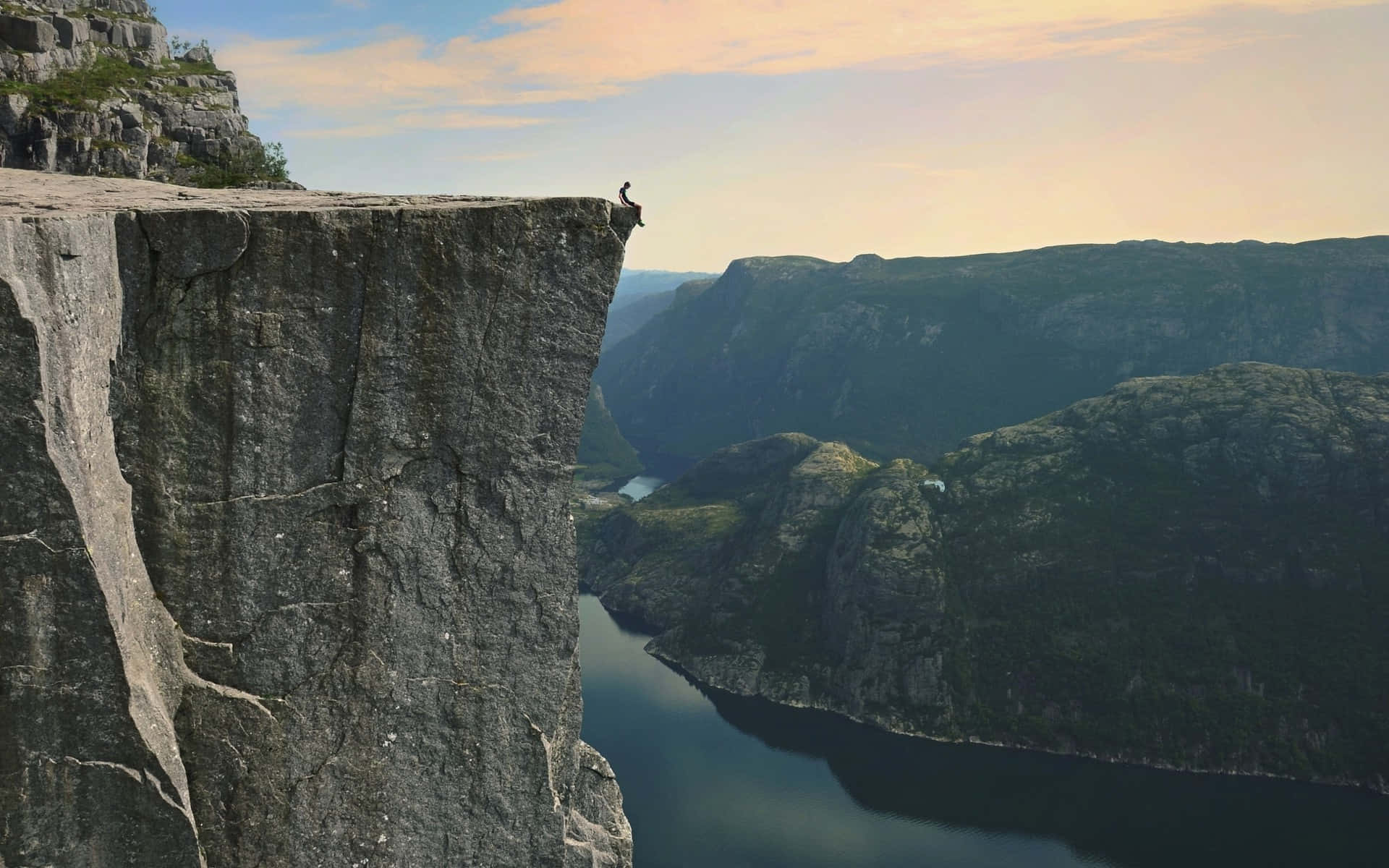 Pulpit Rock Cliff Fjord View Norway