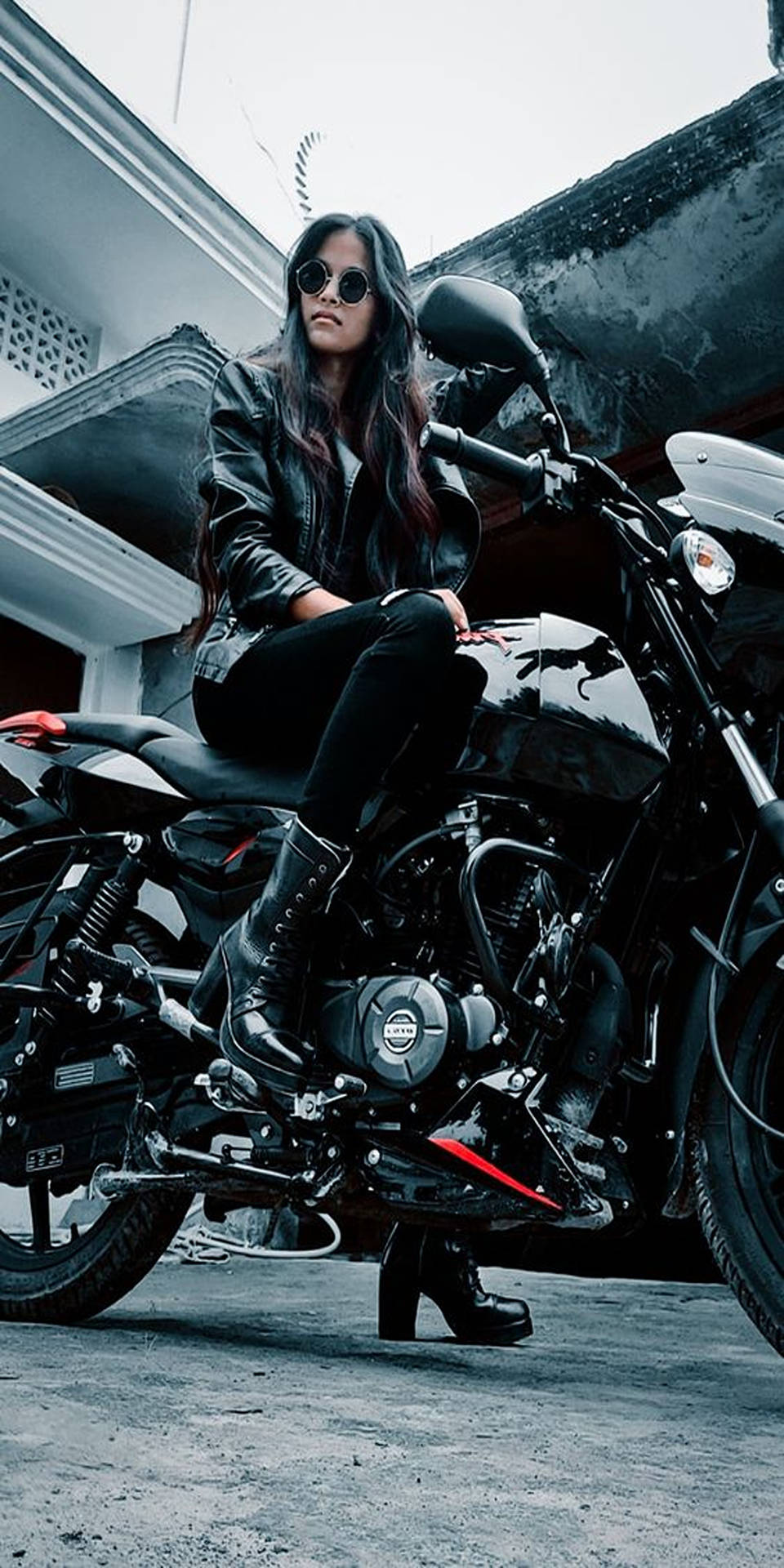 Pulsar 150 Biker Girl Background