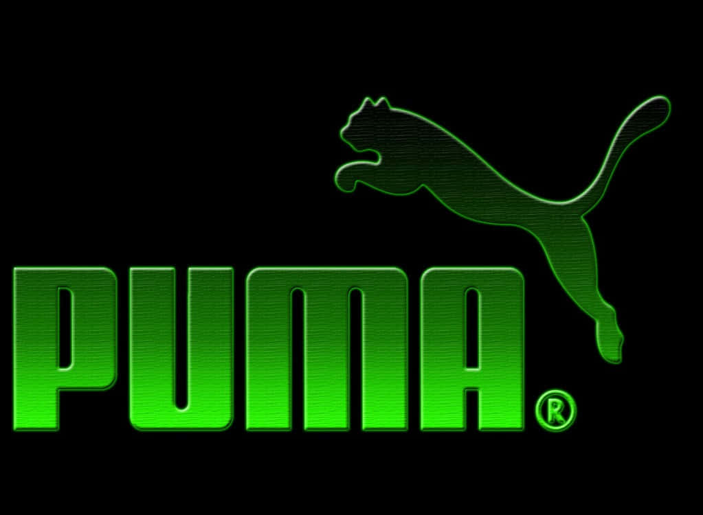 Puma Brand Logo On A Black Background Background