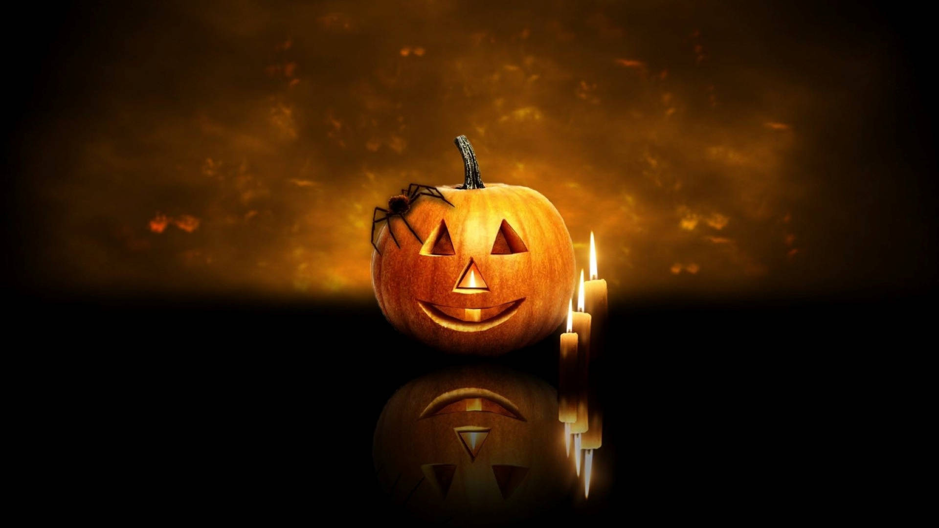 Pumpkin Candles Halloween Aesthetic Background