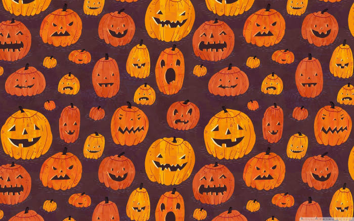 Pumpkin Doodles Fall Halloween Background