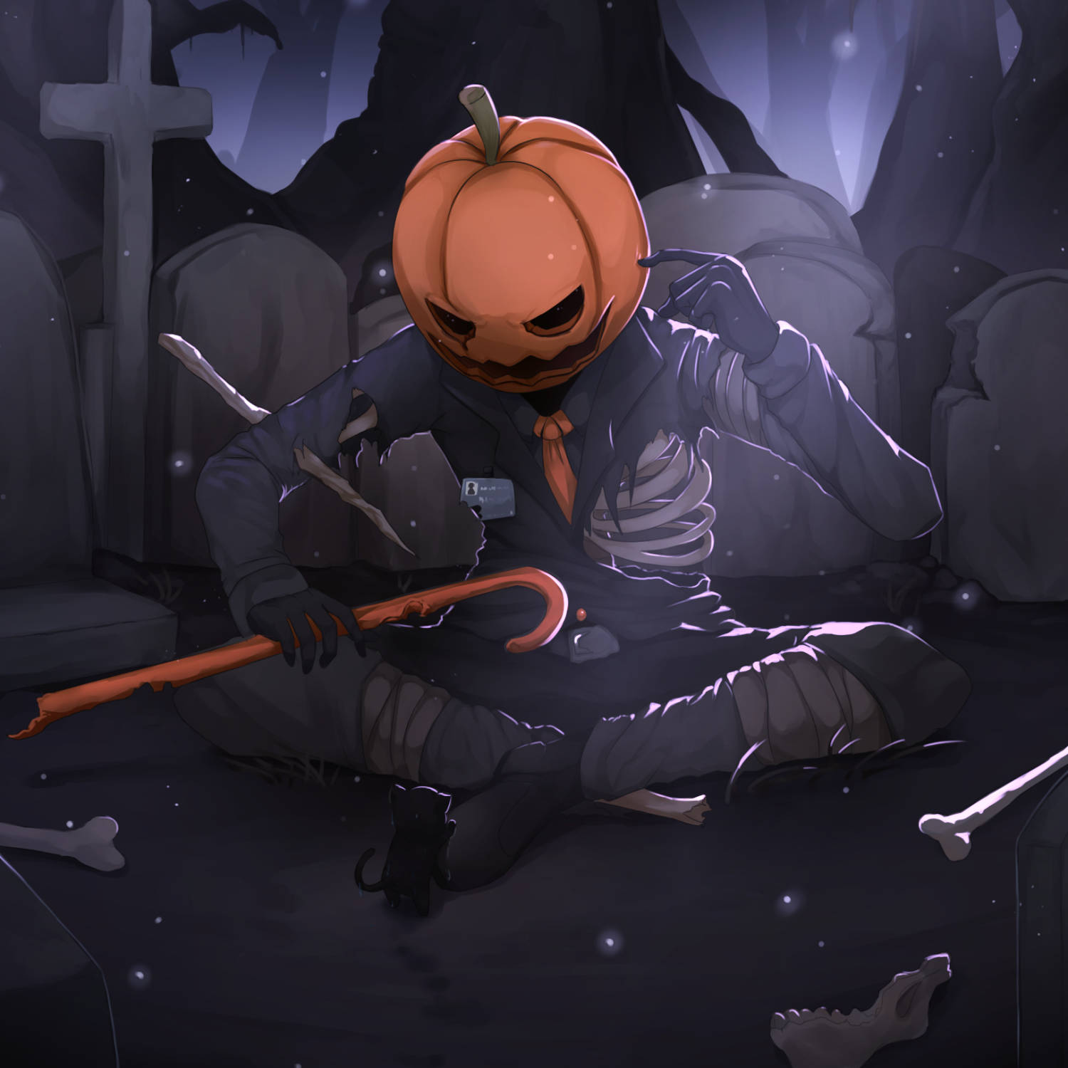 Pumpkin-headed Man For Halloween Pfp Background