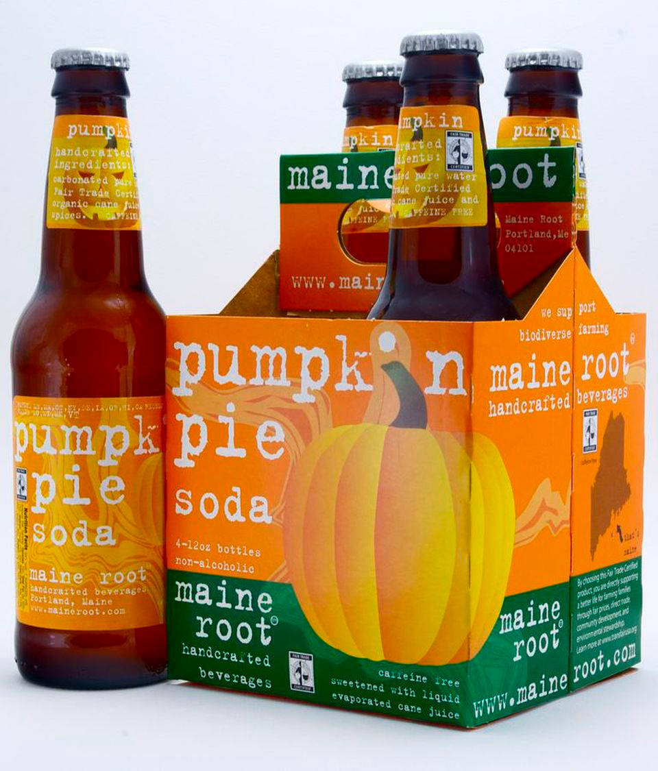 Pumpkin Pie Soda Maine Root Drink Set Background