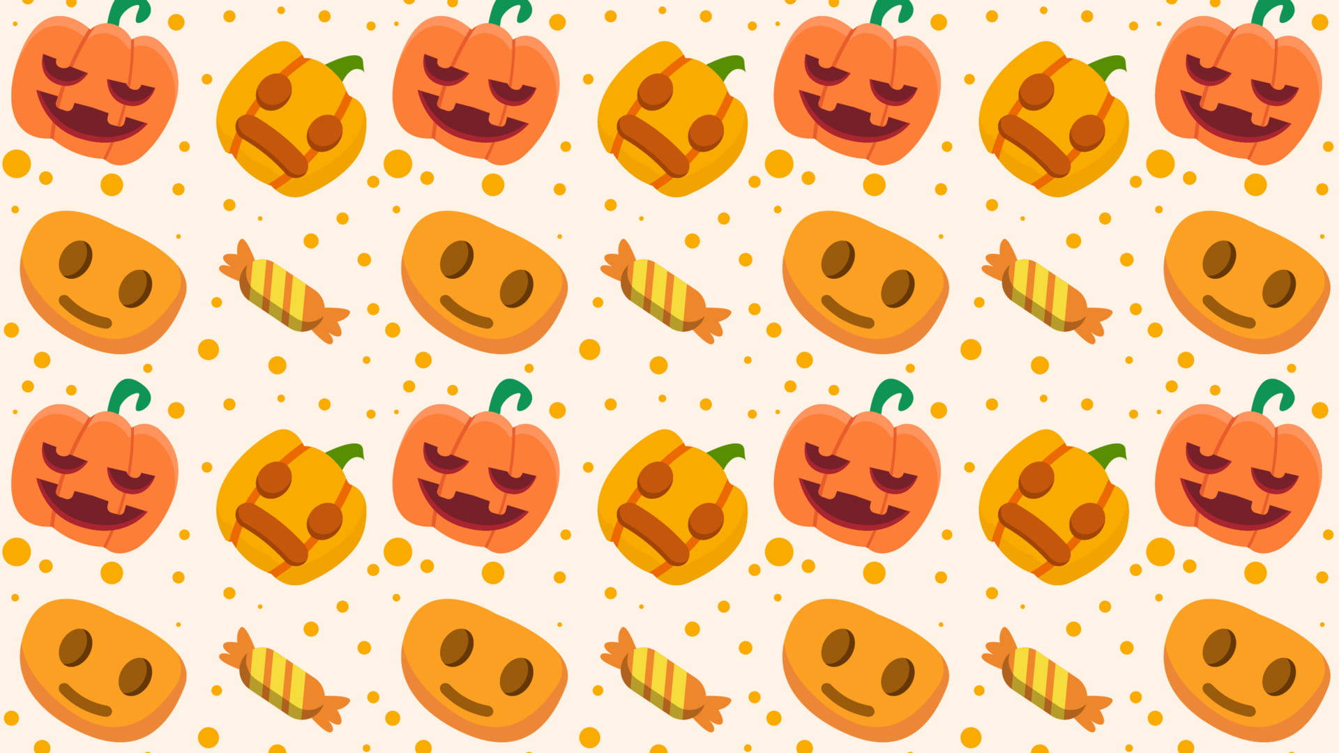 Pumpkins And Candies Cute Halloween Desktop Background