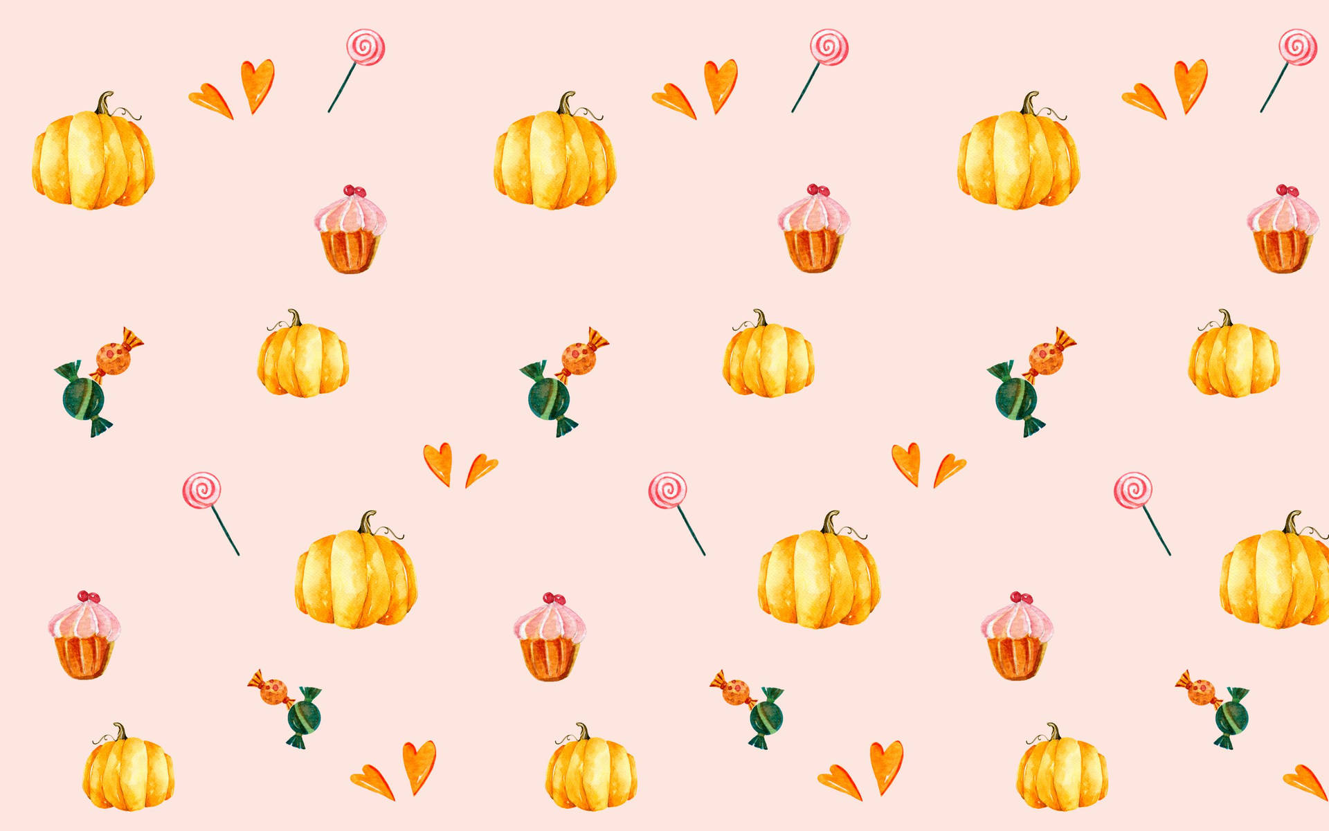 Pumpkins Pastel Desktop Background