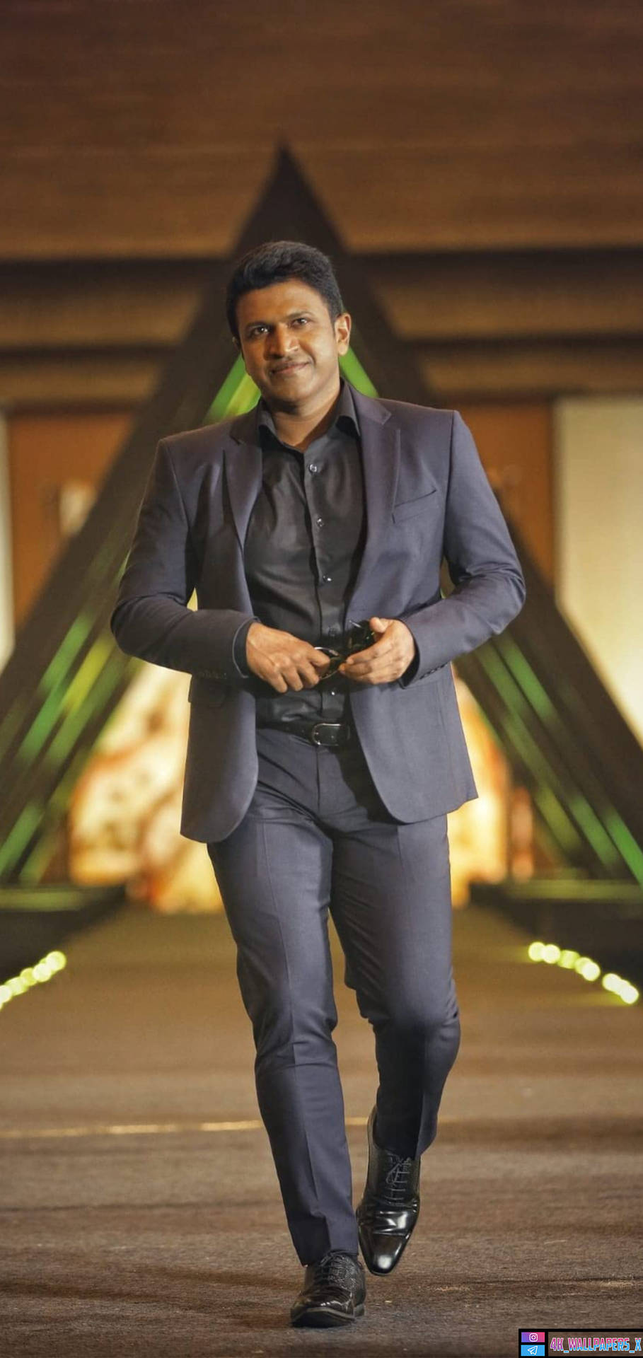 Puneeth Rajkumar Navy Blue Suit Background