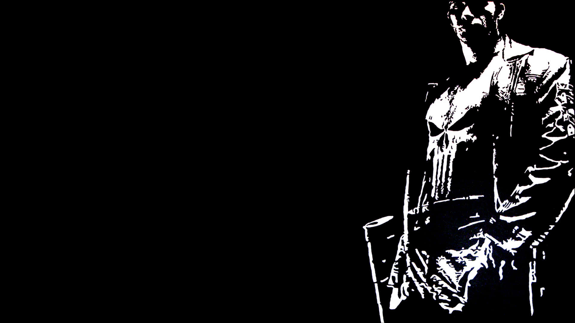 Punisher Black And White Art Man Desktop Background