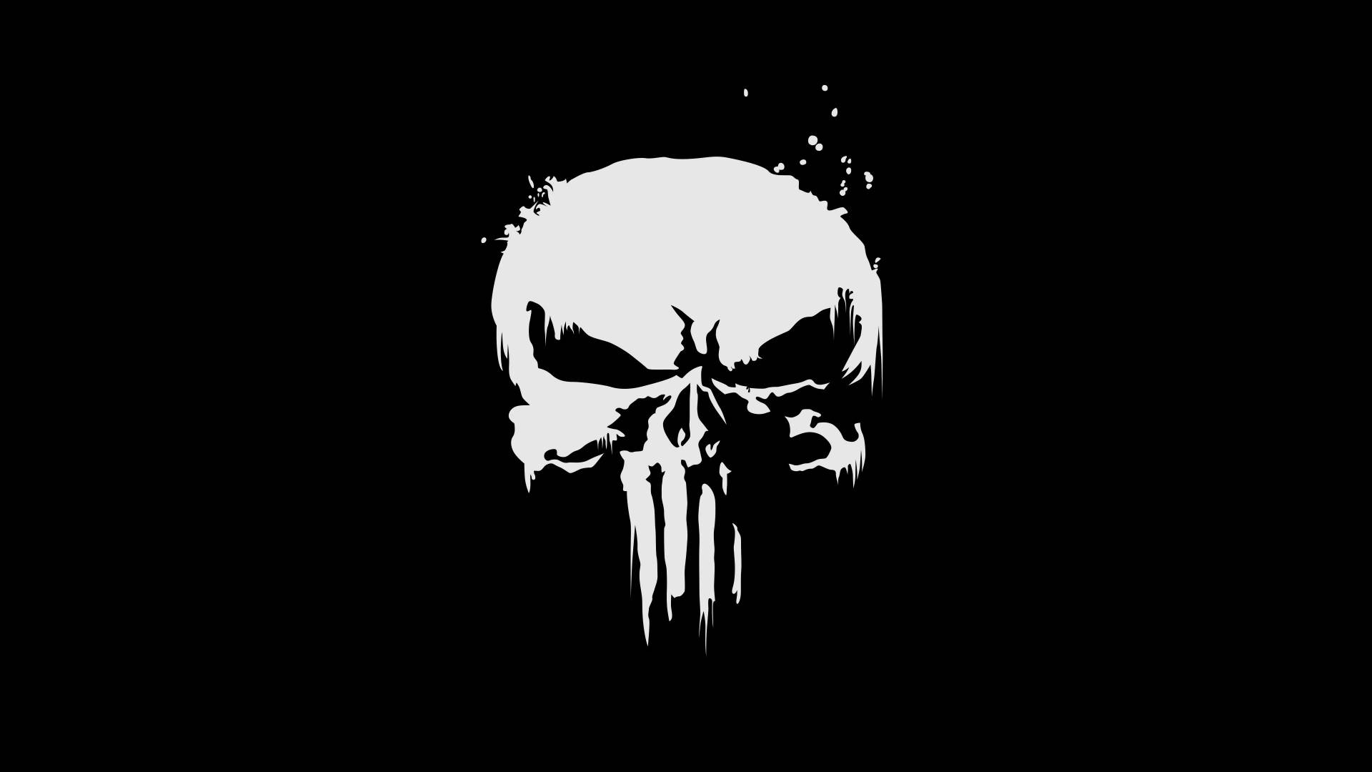 Punisher Logo In Black Background