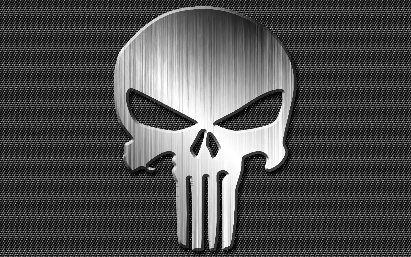Punisher Logo On Metal Background