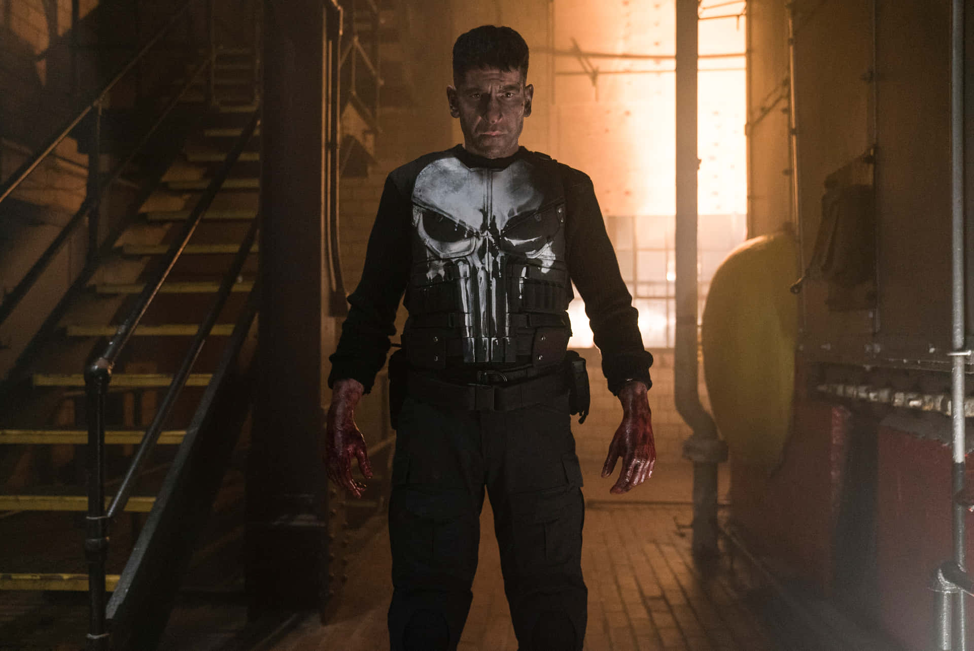 Punisher Movie Man Bloody Outfit Desktop Background