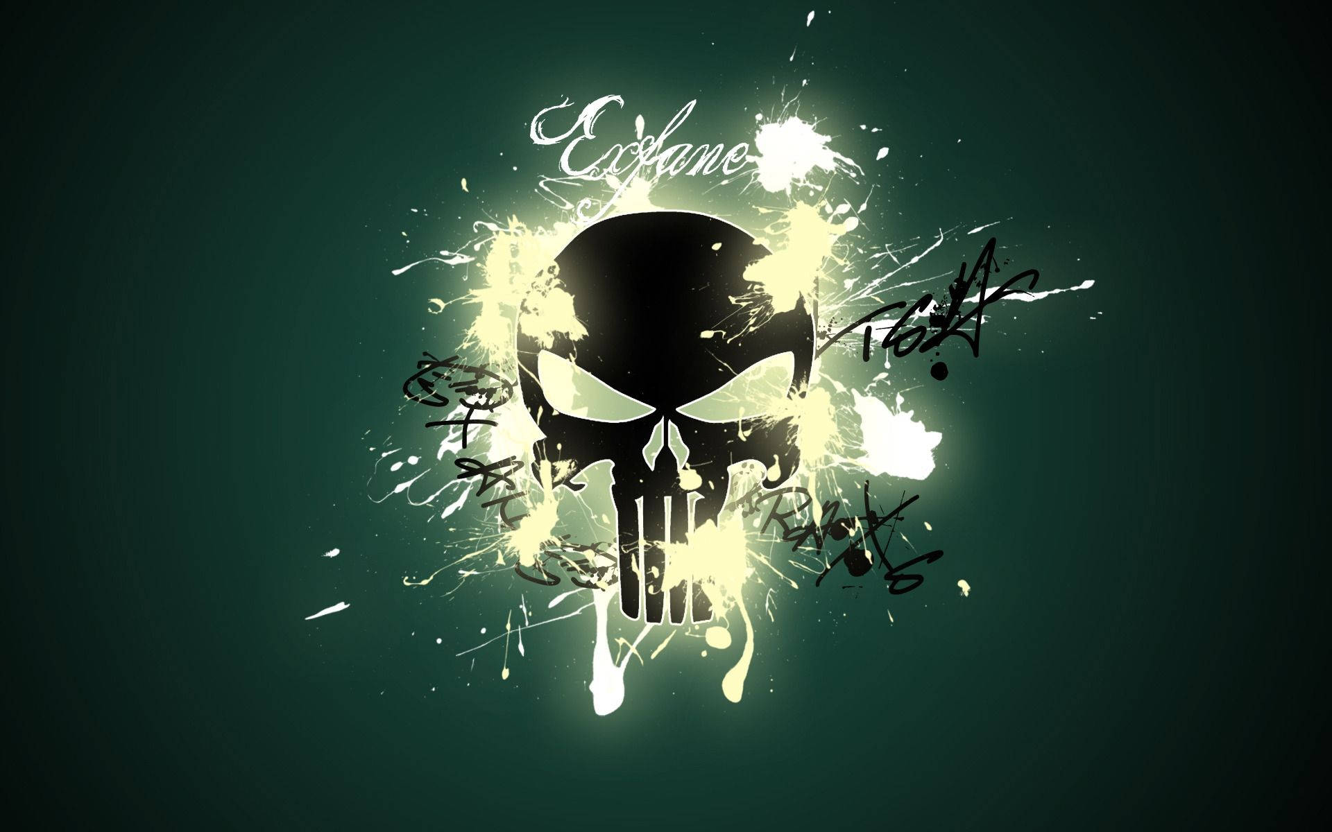 Punisher Skull Fireworks Background