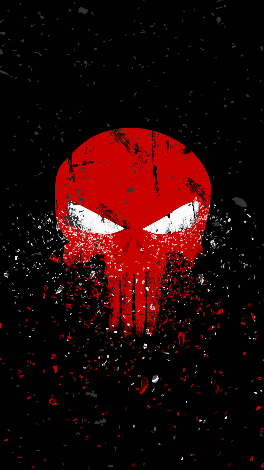 Punisher Skull With Confetti Background