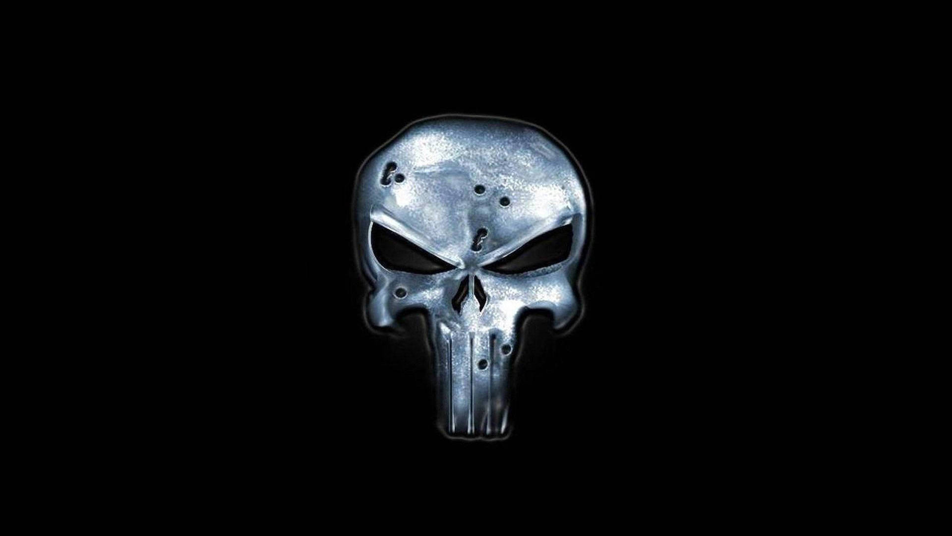 Punisher Skull With Scars Background