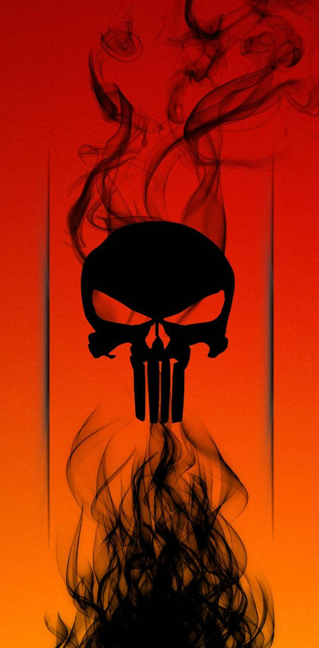 Punisher Skull With Smoke Effect Background