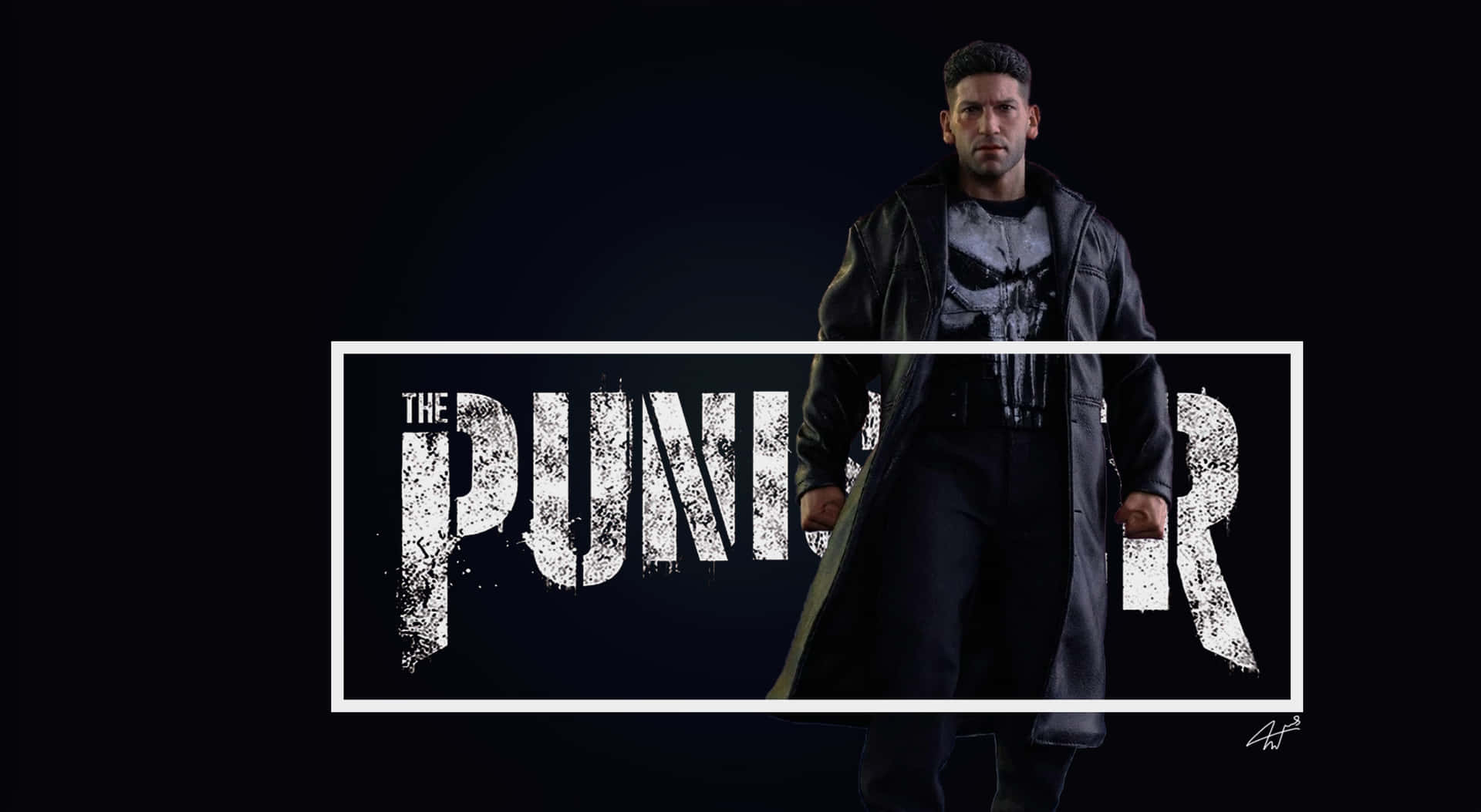 Punisher Wiord Man Standing Desktop Background