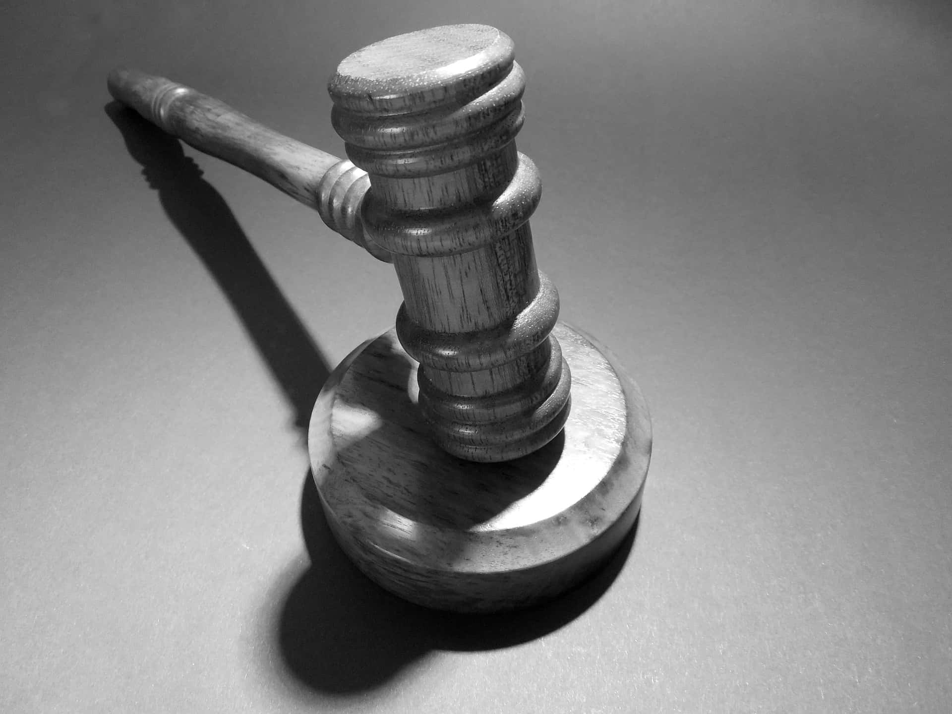 Punitive Black And White Judge Hammer Dish Background
